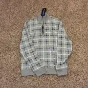 Nautica Long Sleeve Pull Over Gray Blue White Medium