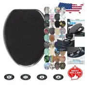 Elegant Soft Close Oval Toilet Seat in Glittering Black for Modern Bathrooms