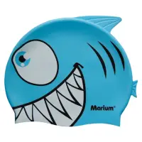 在飛比找momo購物網優惠-【≡MARIUM≡】兒童矽膠泳帽-鯊魚(MAR-7608A)