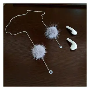 airpods創意防丟項鏈吊墜蘋果無線藍牙耳機防脫毛球掛鏈通用配件