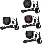 SUPVOX 4 Sets Bicycle Speedometer Road Computer Cycling Accessories Bike Pedometers Universal Speedometer for Speedometer Mph Bike Accessories for Adult Bikes Bicycle Accessories Red Abs