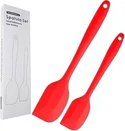 Silicone Spatula Set 2 Pcs Heat Resistant Rubber Spatula for Non-stick Cookware BPA Free (Red)