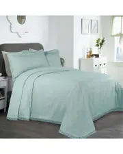 Superior Remi Jacquard Geometric Fringe Bedspread Set