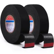 2 rollos de cinta de tela negra para arneses de cables