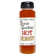 Bone Suckin' Hot Honey Spicy and Sweet Gluten Free Non GMO No HFCS 12 Ounce