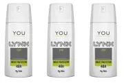 3 X Lynx 48Hr Antiperspirant Deodorant YOU Body Spray 96g / 160mL