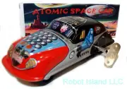Robby the Robot Atomic Space Car Tin Toy Mr. Atomic Windup-USA SELLER