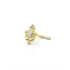 14K Gold Diamond Indian Nose Stud, Bohemian Nose Pin Piercing, 20g L Shape Stud