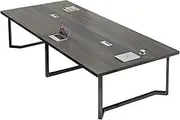 LYXWGRZD Conference Table, Large Seminar Table, 94.4" L x 47.2" W x 29.5" H Meeting Table, Training Table with Grommet
