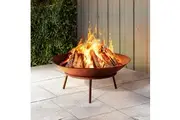 Grillz 56cm Fire Pit Iron Rustic Bowl Outdoor