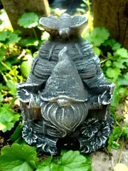 Latex gnome in bee hive mold plaster concrete cement rubber mould 4"H x 4"W