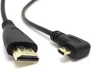 Chenyang Micro HDMI Cable Micro HDMI Male Right Angled 90 Degree to HDMI Male HDTV Cable for Cell Phone & Tablet & Camera