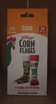 kelloggs CORN FLAKES MENS CREW Socks 2 Pack New