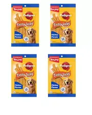 4 X Pedigree Tasty Jerky Chicken Flavour Dog Treat For Adult, 70 G, Jerky Treat