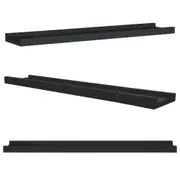 Floating Wall Shelf X2 Pieces Black Ledge Picture Shelves 60cm