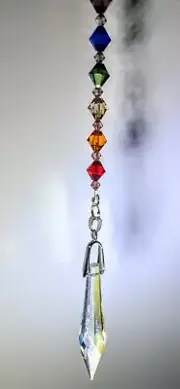 Australian icicle 63mmAB 2.5" prism Suncatcher tree of life, rainbow crystals
