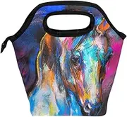 Animal Horse Insulated Zipper Lunch Bag Cooler Tote Bag for Adult Teens Kids Girls Boys Men Women, Horse Art Lunch Boxes Lunchboxes Meal Prep Handbag for Outdoors School Office