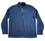Van Heusen Classic 1/4 Zip Flex Sweatshirt Knit Premium Soft Stretch Blue XL