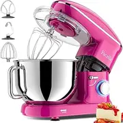 [Facelle] Stand Mixer, 1500W 6-Speed Tilt-Head Food Mixers Cake Mixer Kitchen Electric Stand Mixer with 6L Stainless Steel Bowl, Dough Hook, Flat Beater, Whisk, Splash Guard, for Baking (Pink Purple)