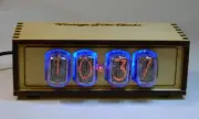 Wooden nixie clock - in12 tube, blue backlight