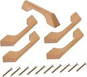 NUOBESTY 5pcs Wooden Handles: Decorative Furniture Pulls Bridge Shaped Arced Kitchen Handles for Cupboard Closet Bedroom Dresser Drawers Wardrobe 4.72 Inch