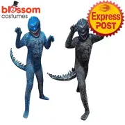 N1474 Boys Godzilla Costume Dinosaur Jumpsuit Mask Animal Dress Up Book Week