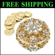 Elegant Wedding Unity Coins Set with Rhinestone Box - 13 Gold Arras de Boda