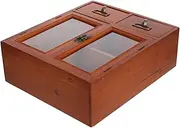 PRETYZOOM Vintage Wooden Bedside Cabinet Organizer with Double Doors Retro Wall Storage Cupboard and Practical Furniture for Bedroom Living Room Ample Space Fine Craftsmanship