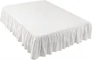 Bed Skirting Queen Elastic Thickened Flannel Queen Bed Skirt Secure Wrap, 78x80x14'' Washable Ruffle Bed Skirt with Exquisite Stitching for Bedroom Decor-