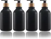 4PCS Empty Lotion Pump Bottles Plastic Shower Gel Bottle 500ML Hand Container Dispenser Spray Black
