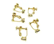 5Pcs Non-Pierced Adjustable Eardrop Ear Clip Convertor Earrings Accessories-Golden - Golden