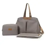 NNEDSZ Dark Grey Multi-functional Baby Diaper Bag with Changing Mat - Travel & S