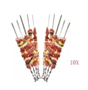 10 shashlik skewers grill 38cm stainless steel meat kebab skewer H9I7 C0O8 J7J7