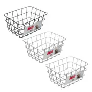 3x Boxsweden Wire Storage Basket 24.5cm Shelf Home Organiser Container Assorted