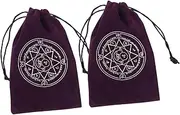 Toddmomy 2pcs Flannelette Tarot Card Storage Bag Soft Drawstring Pouch for Tarot Cards Lightweight and Secure Closure and Travel