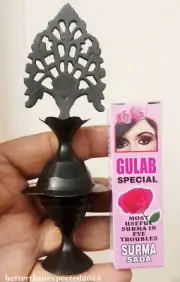 BEST ISLAMIC ARABIC KOHL STICK BRASS BOTTLE JAR EYELINER CONTAINER -GULAB SURMA