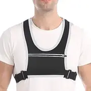 Running Vest with Phone Pocket | Reflective Vest Safety Gear,Water Resistant Run Vest for Men Women, Chest Phone Holder for Cycling Climbing Hiking