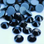 Glower® Jet Black Premium Hotfix Rhinestone Flat Back