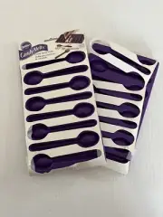 Lot of 2 Wilton 2115-8923 Candy Spoon Shaped Molds Silicone Candy Melts Purple