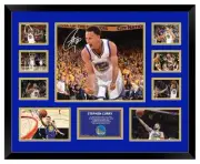 STEPHEN CURRY 2018 GOLDEN STATE WARRIORS SIGNED PHOTO L/E FRAMED MEMORABILIA