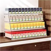 [CARLLEE] Cigarette Rack, Automatic Cigarette Pusher Tray, Tobacco Display Holder For Supermarkets, Clear Decorative Floating Shelf, Matchbook Divider(73.5x28.4x48cm)