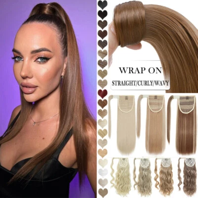 Ponytail Clip In Hair Extensions Thick Natural Pony Tail Hairpiece Real As Human