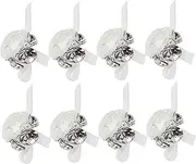 LOORGVEL 8PCS Kawaii Nail Charms Acrylic Rhinestones and Organza Bow Decorations for Manicure Art Cute Nail Gems for for All Occasions