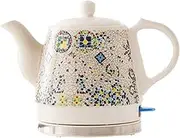 Ceramic Electric Kettle 2l 360o Base Hot Water Dispensers for Kitchen Teapot Coffee Milk Tea Oatmeal Macaroni One Key Operation (A 1.2l) lofty ambition KeYJ