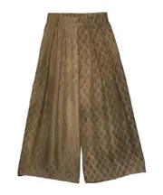 Elastic waist casual pants S Green