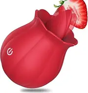Sex Toy Licking Vibrator - Realistic Tongue Flower Vibrator with 10 Tongue Licking Modes G-Spot Vibrator for Adult Games Clitoral Nipples Penis Anal Stimulator Licking Device for Male and Female (Red)