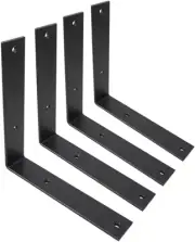 WINKER Shelf Bracket 8 Inch 8 Inchx8 Inchx1.5 Inch Heavy Duty Black Brackets