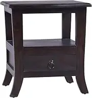 Bedside Table Nightstand Side Cabinet Light Black Solid Wood Mahogany vidaXL