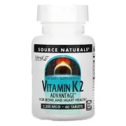 2 X Source Naturals, Vitamin K2 Advantage, 2,200 mcg, 60 Tablets