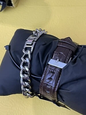 Jones New York Men's Watch & Bracelet Set Navy/Brown Value 95$/ No Box